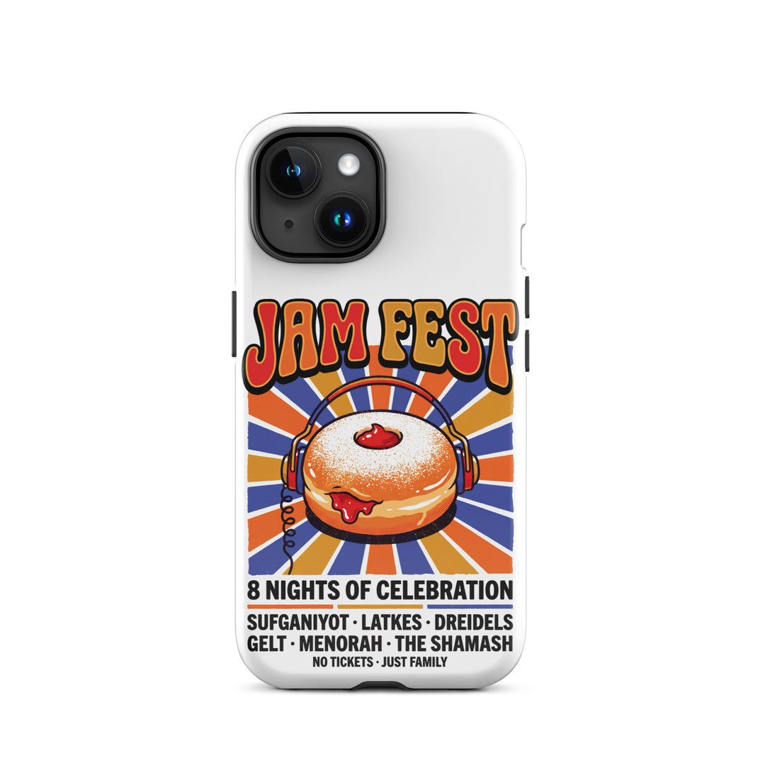 Jam Fest 8 Nights Jewish pride tough phone case for iPhone 15, glossy finish - front view