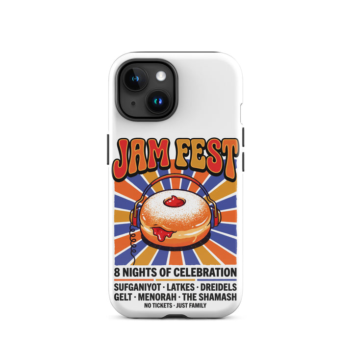 Jam Fest 8 Nights Jewish pride tough phone case for iPhone 15, glossy finish - front view