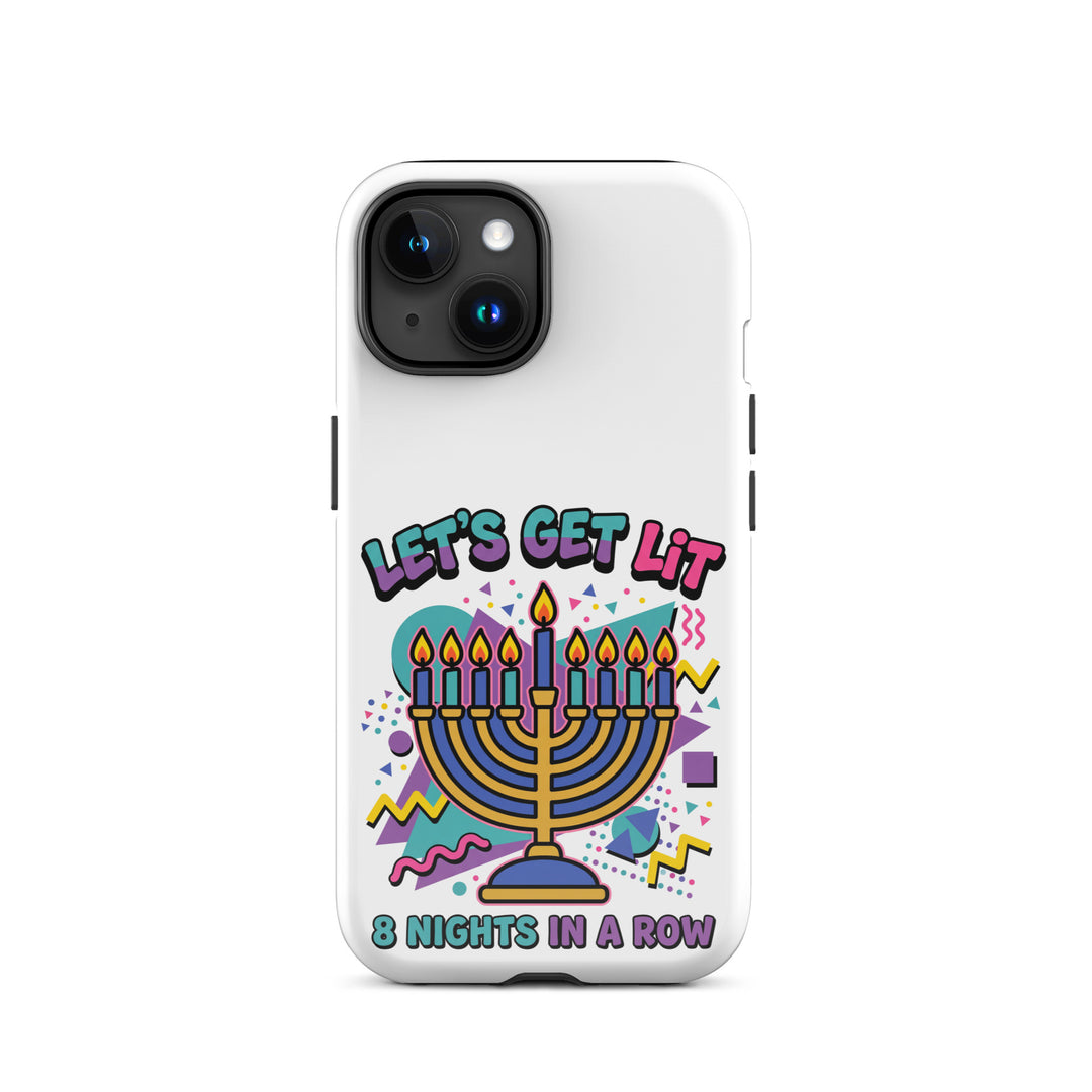 Lets Get Lit 90s Jewish pride tough phone case for iPhone 15, glossy finish - front view