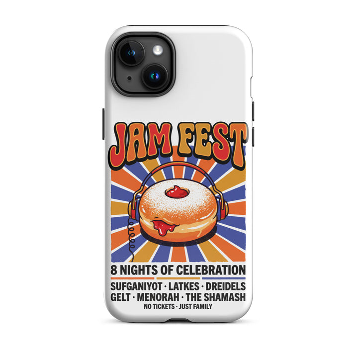 Jam Fest 8 Nights Jewish pride tough phone case for iPhone 15 Plus, glossy finish - front view