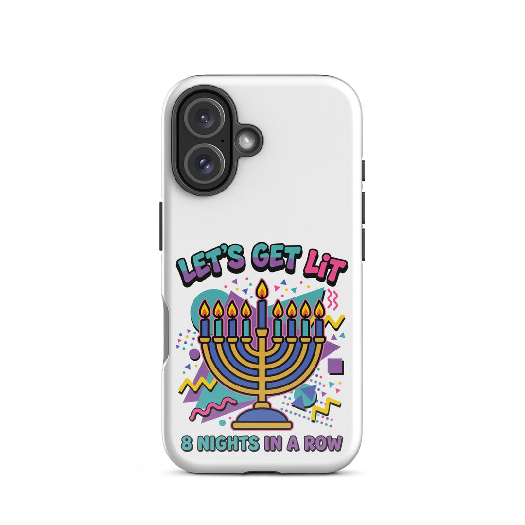 Lets Get Lit 90s Jewish pride tough phone case for iPhone 16, glossy finish - front view