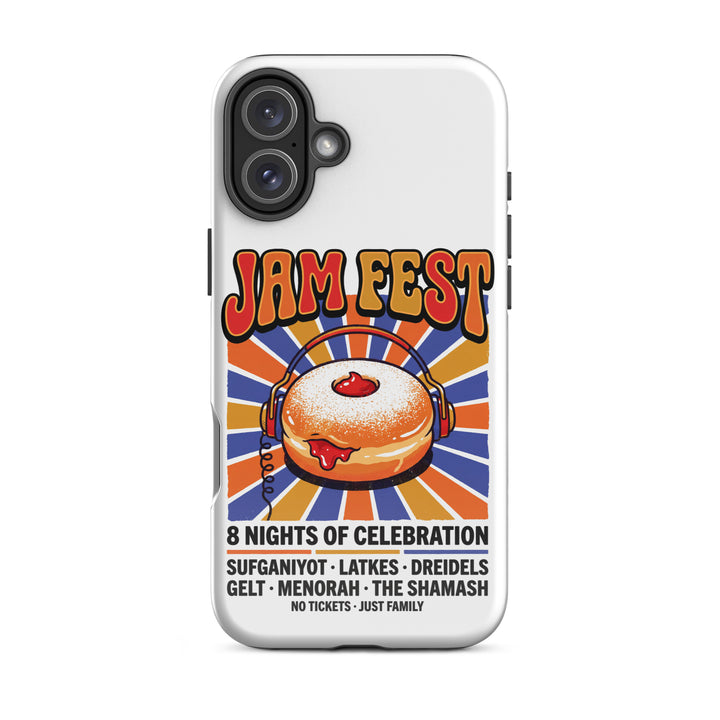 Jam Fest 8 Nights Jewish pride tough phone case for iPhone 16 Plus, glossy finish - front view