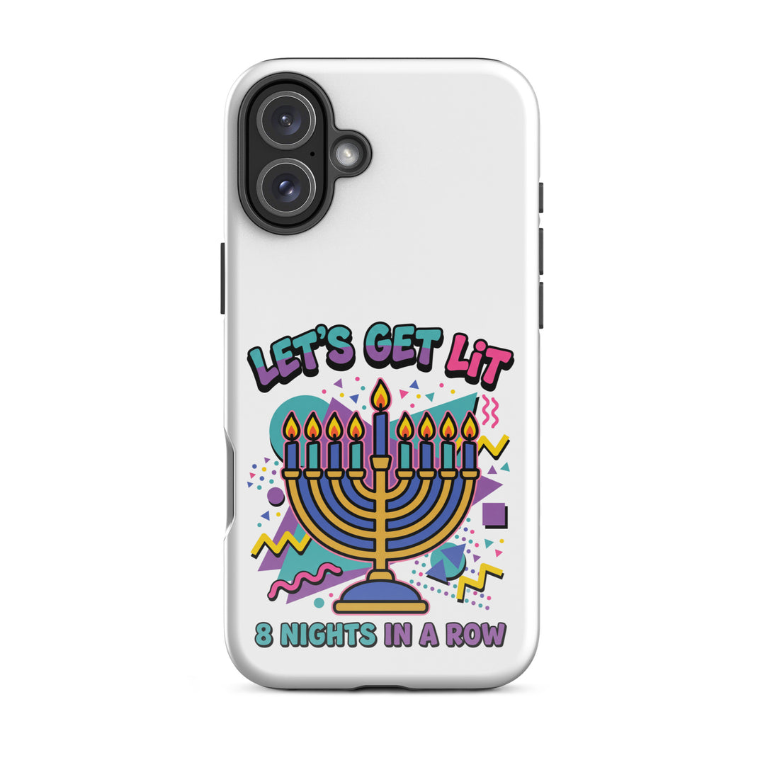 Lets Get Lit 90s Jewish pride tough phone case for iPhone 16 Plus, glossy finish - front view