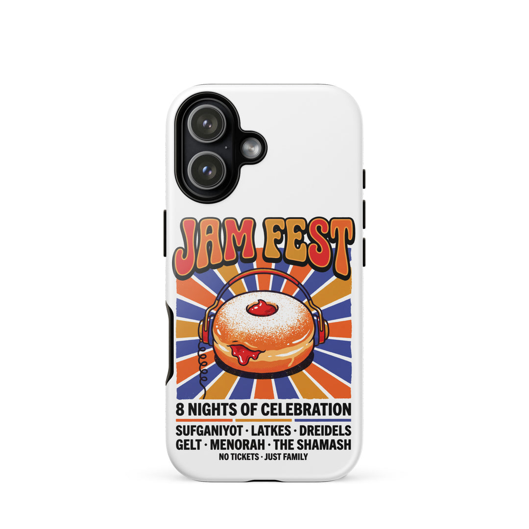Jam Fest 8 Nights Jewish pride tough phone case for iPhone 17, glossy finish - front view