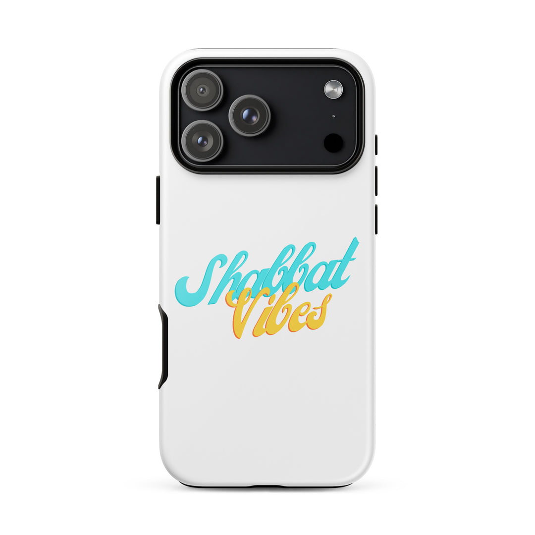 Shabbat Vibes Jewish pride tough phone case for iPhone 17 Pro Max, glossy finish - front view