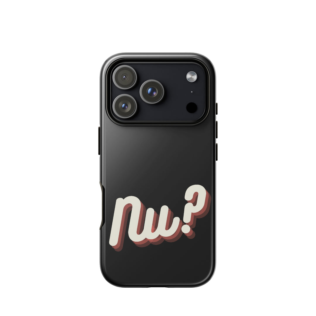 Nu Jewish pride tough phone case for iPhone 18 Pro, glossy finish - front view