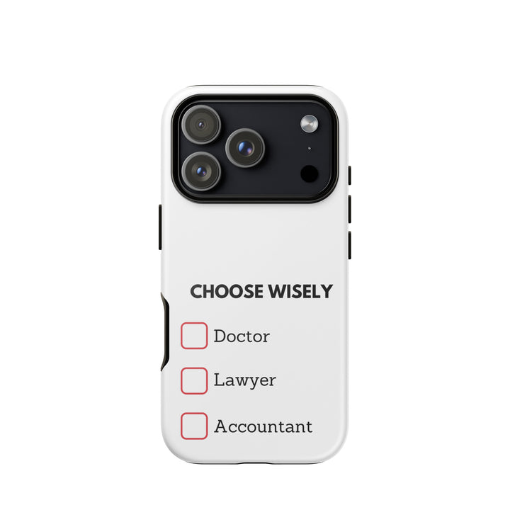 Choose Wisely Jewish pride tough phone case for iPhone 18 Pro, glossy finish - front view