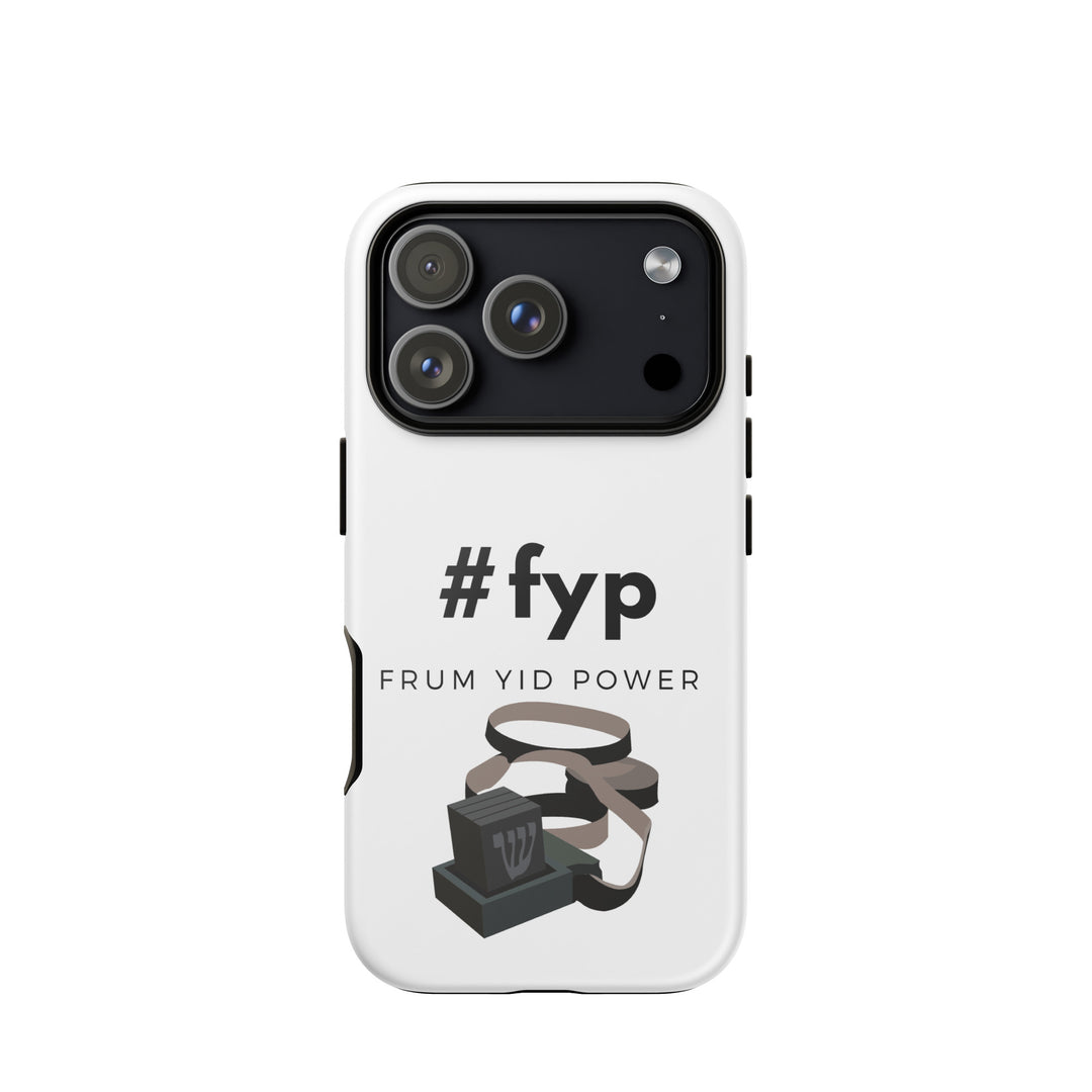 Frum Yid Power Jewish pride tough phone case for iPhone 18 Pro, glossy finish - front view
