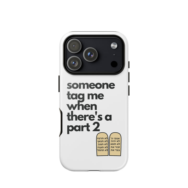 Someone Tag Me Jewish pride tough phone case for iPhone 18 Pro, glossy finish - front view