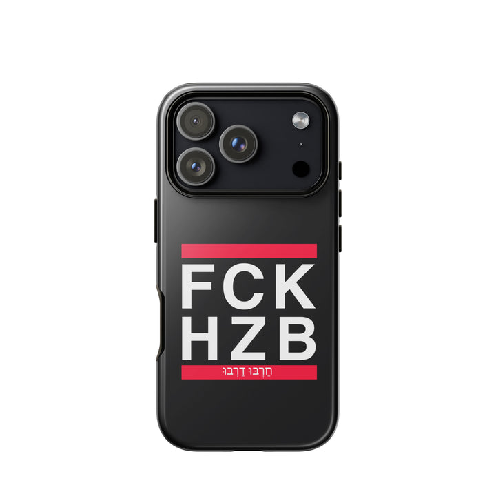 FCK HZB Jewish pride tough phone case for iPhone 18 Pro, glossy finish - front view