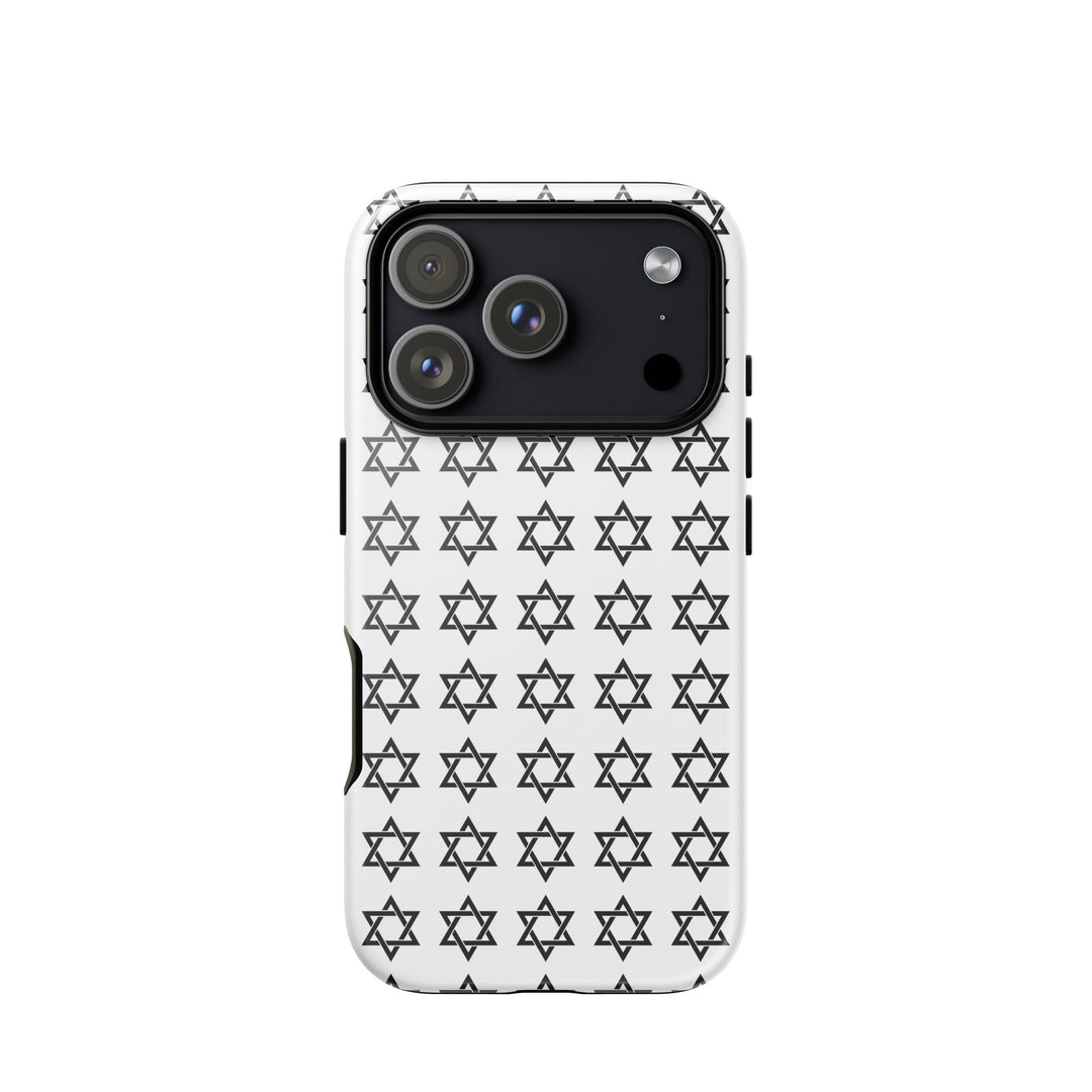 Magen David Jewish pride tough phone case for iPhone 18 Pro, glossy finish - front view