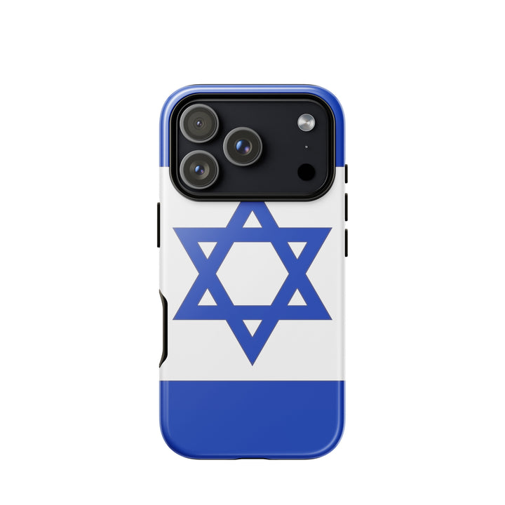 Israel Flag Jewish pride tough phone case for iPhone 18 Pro, glossy finish - front view