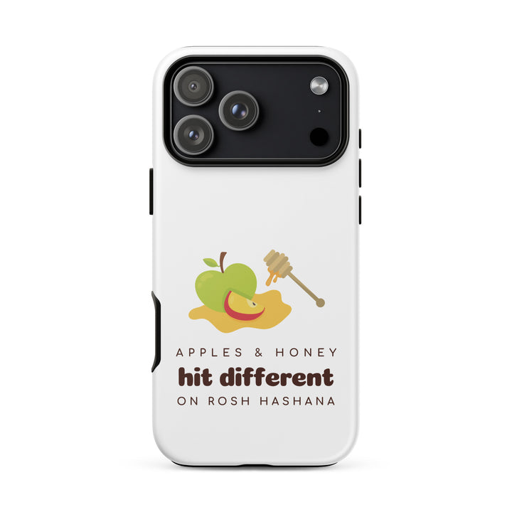 Apples &amp; Honey Jewish pride tough phone case for iPhone 18 Pro Max, glossy finish - front view