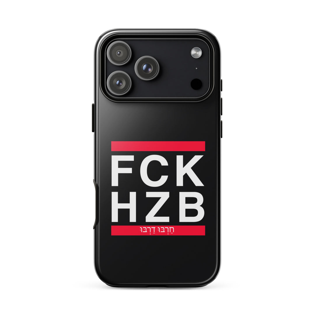 FCK HZB Jewish pride tough phone case for iPhone 18 Pro Max, glossy finish - front view