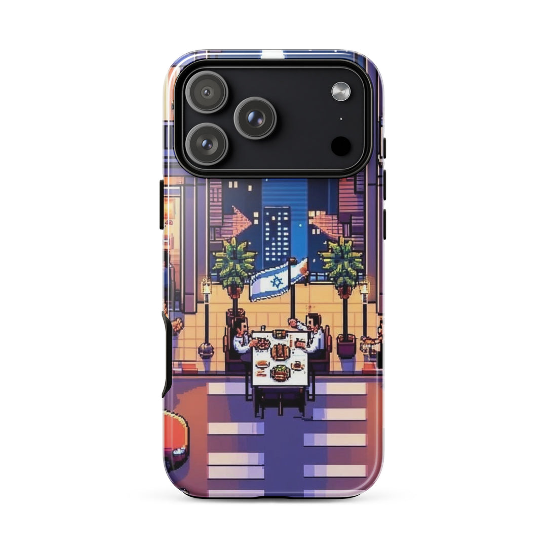 TLV Nightlife 16 Bit Jewish pride tough phone case for iPhone 18 Pro Max, glossy finish - front view
