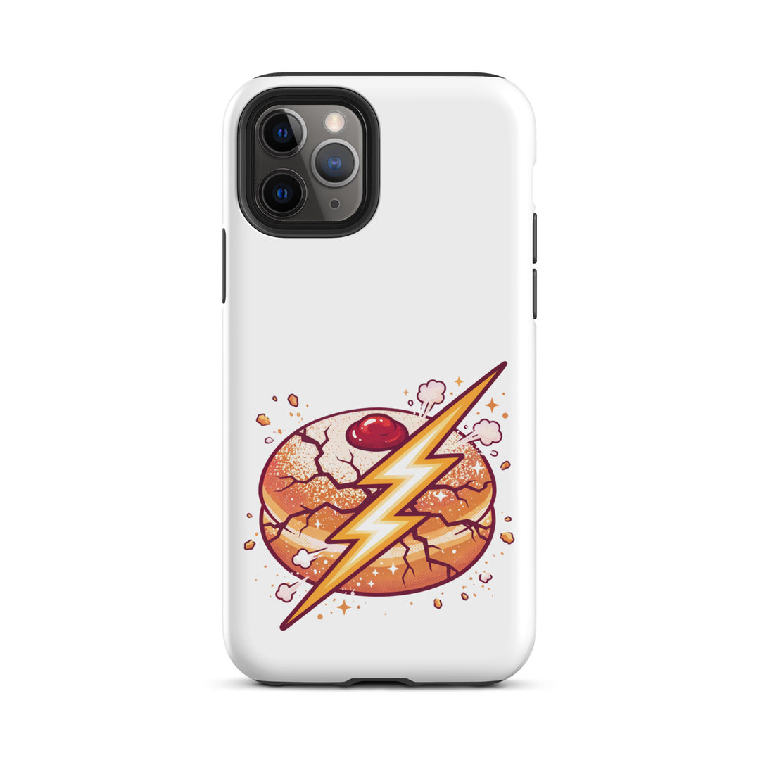Sufganiyah Lightning Jewish pride tough phone case for iPhone 11 Pro, matte finish - front view