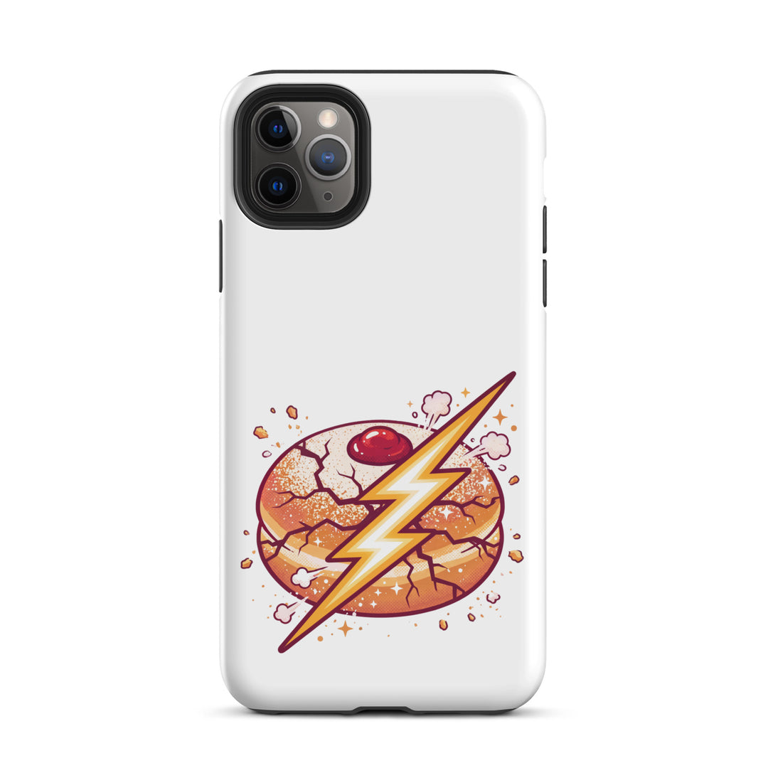 Sufganiyah Lightning Jewish pride tough phone case for iPhone 11 Pro Max, matte finish - front view