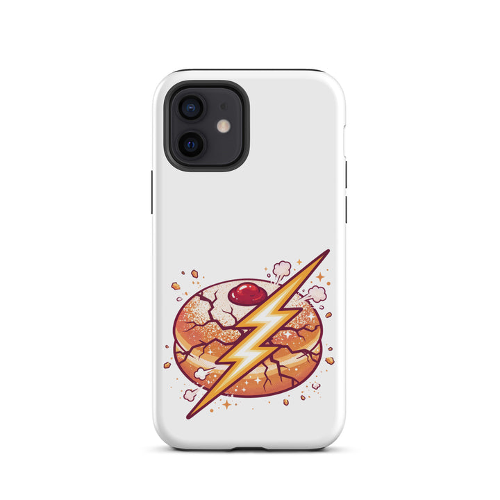 Sufganiyah Lightning Jewish pride tough phone case for iPhone 12, matte finish - front view