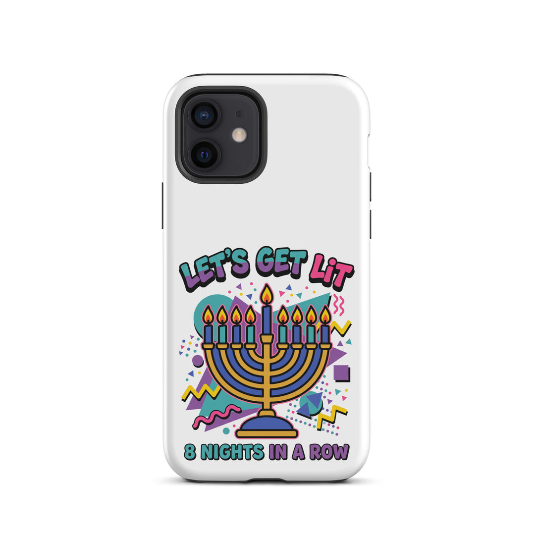 Lets Get Lit 90s Jewish pride tough phone case for iPhone 12, matte finish - front view
