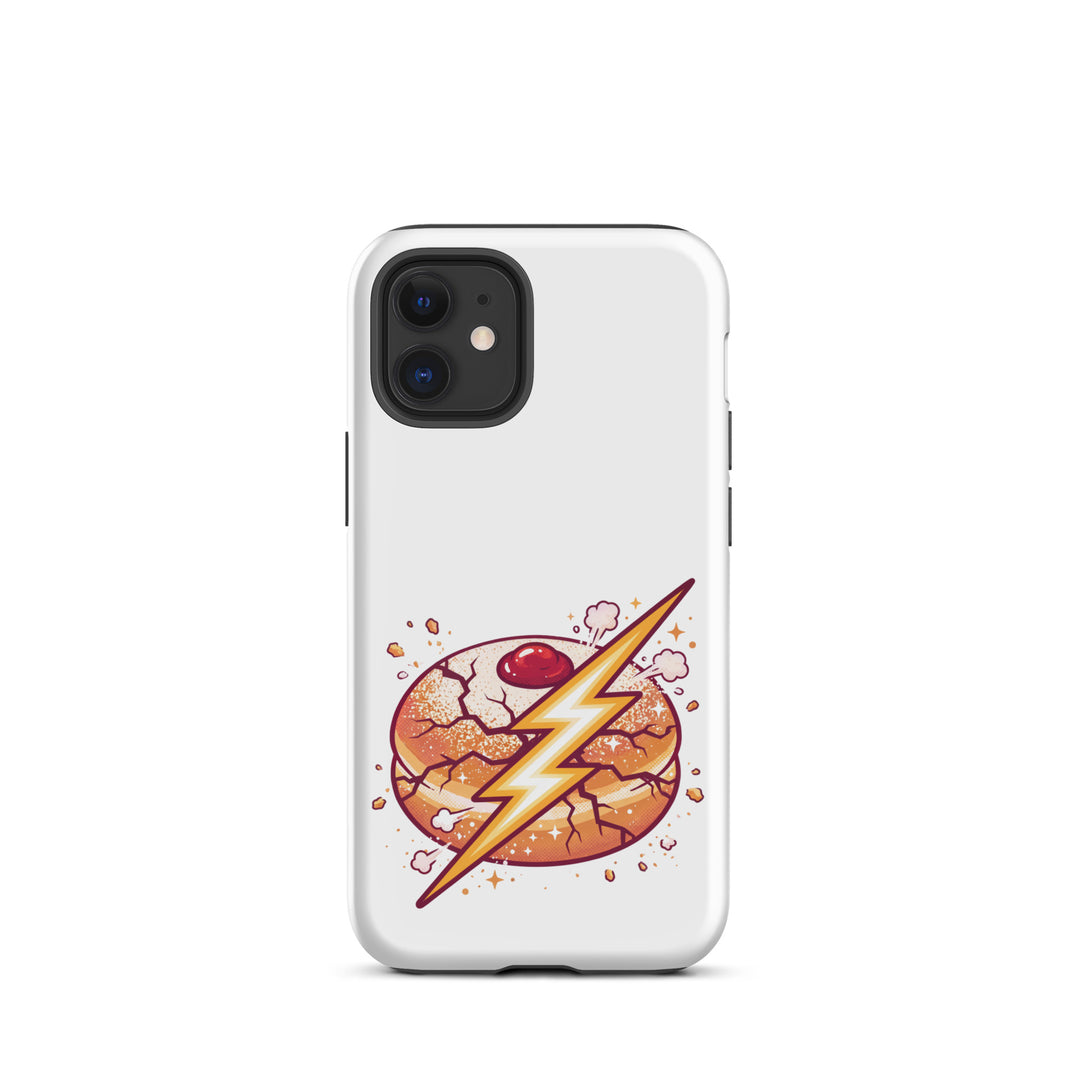 Sufganiyah Lightning Jewish pride tough phone case for iPhone 12 Mini, matte finish - front view