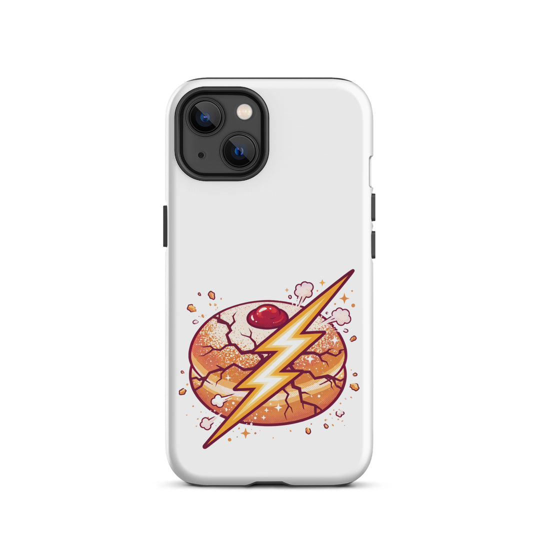 Sufganiyah Lightning Jewish pride tough phone case for iPhone 13, matte finish - front view