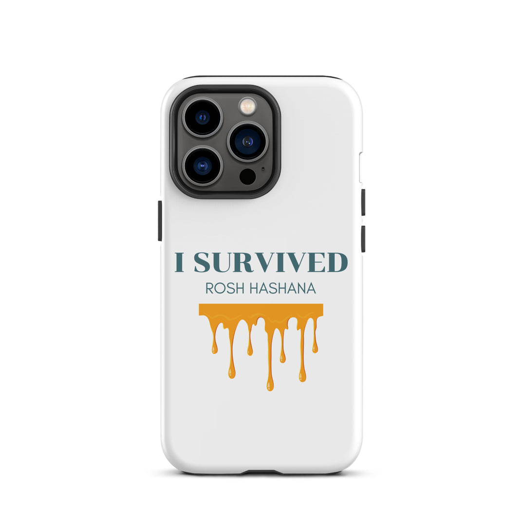 I Survived Rosh HaShana Jewish pride tough case for iphone® in Matte - flat lay