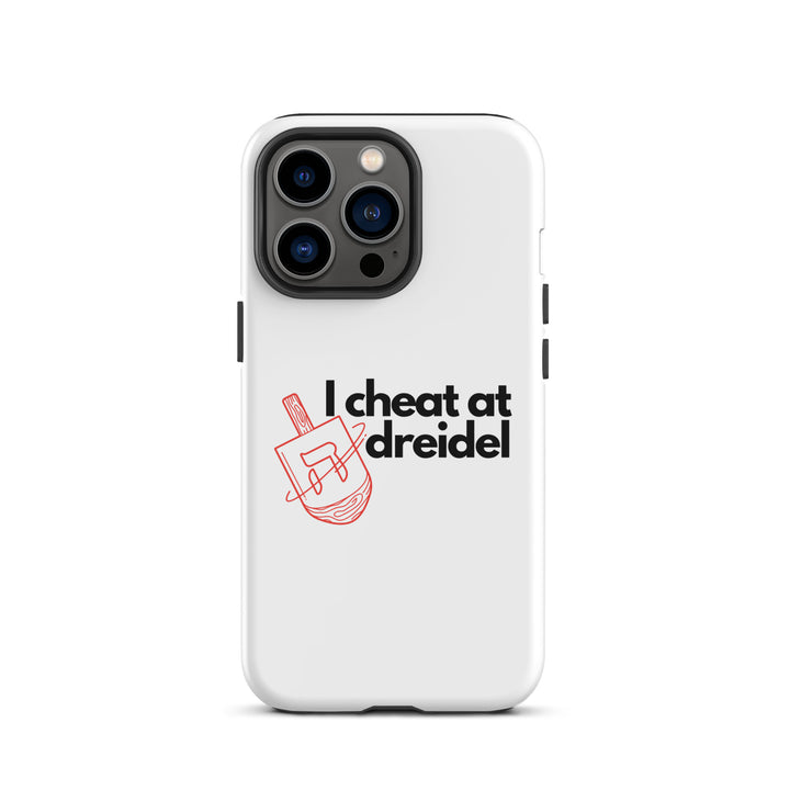 I Cheat At Dreidel Jewish pride tough case for iphone® in Matte - flat lay
