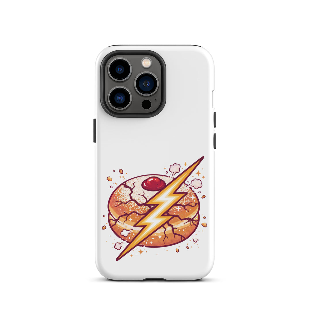 Sufganiyah Lightning Jewish pride tough phone case for iPhone 13 Pro, matte finish - front view