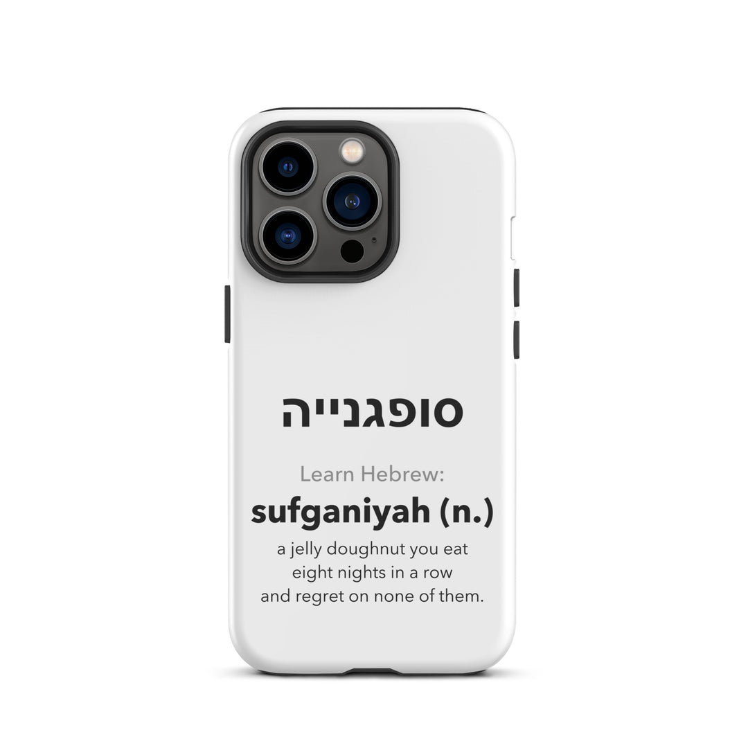 Learn Hebrew Sufganiyah Jewish pride tough phone case for iPhone 13 Pro, matte finish - front view