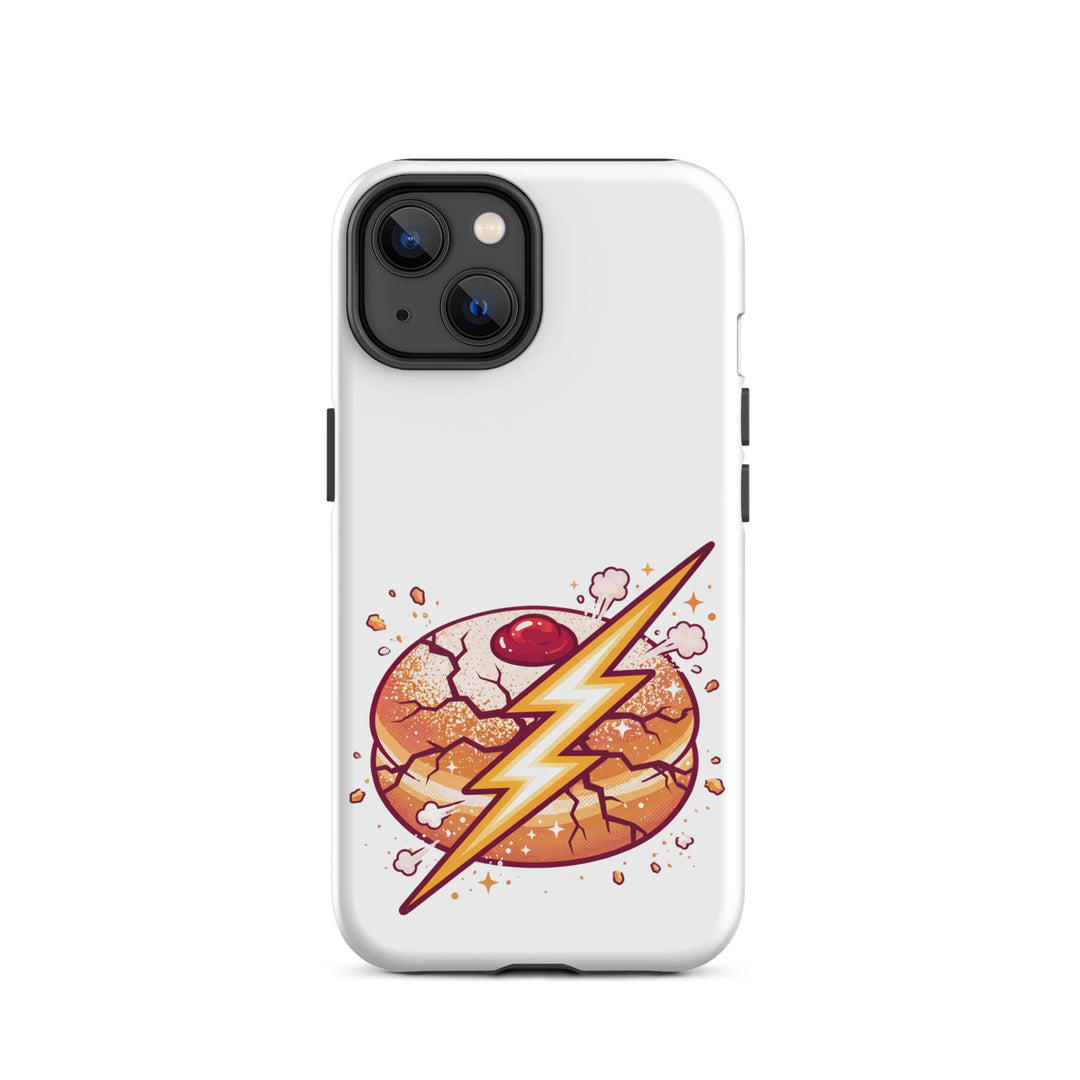 Sufganiyah Lightning Jewish pride tough phone case for iPhone 14, matte finish - front view