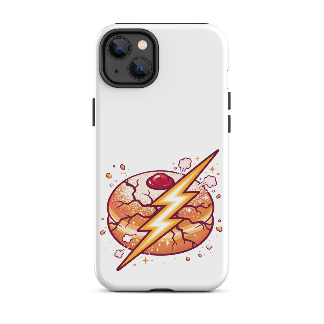 Sufganiyah Lightning Jewish pride tough phone case for iPhone 14 Plus, matte finish - front view