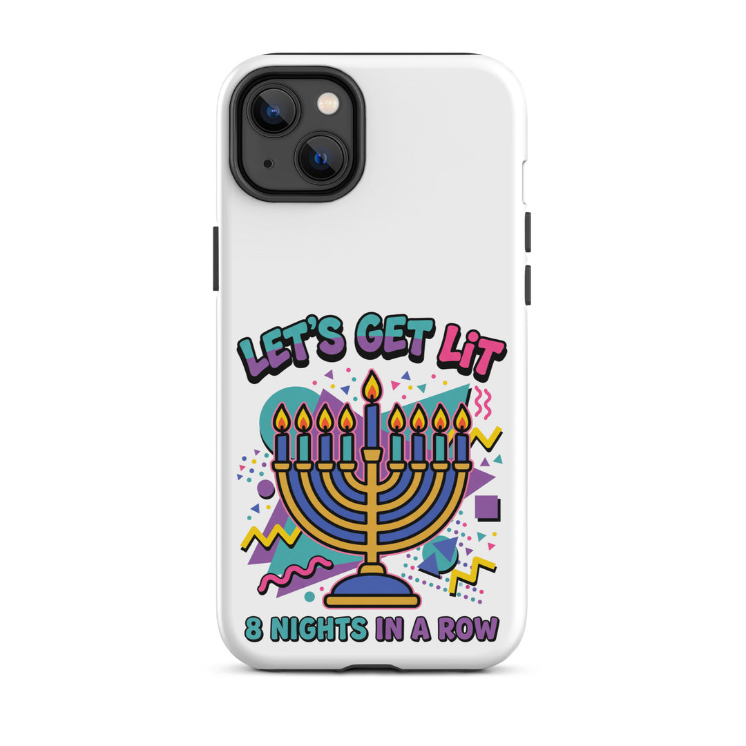 Lets Get Lit 90s Jewish pride tough phone case for iPhone 14 Plus, matte finish - front view