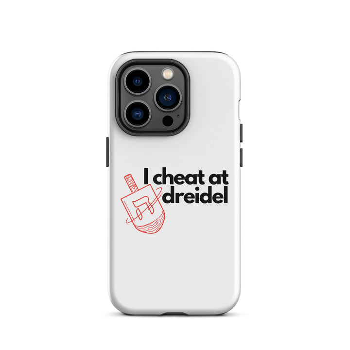 I Cheat At Dreidel Jewish pride tough case for iphone® in Matte - flat lay