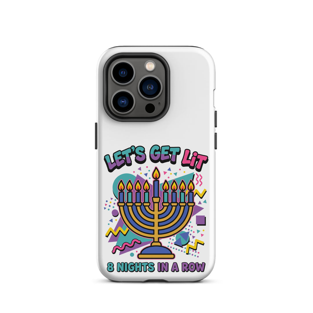 Lets Get Lit 90s Jewish pride tough phone case for iPhone 14 Pro, matte finish - front view
