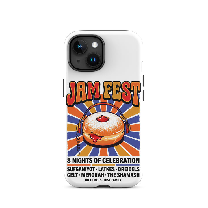 Jam Fest 8 Nights Jewish pride tough phone case for iPhone 15, matte finish - front view
