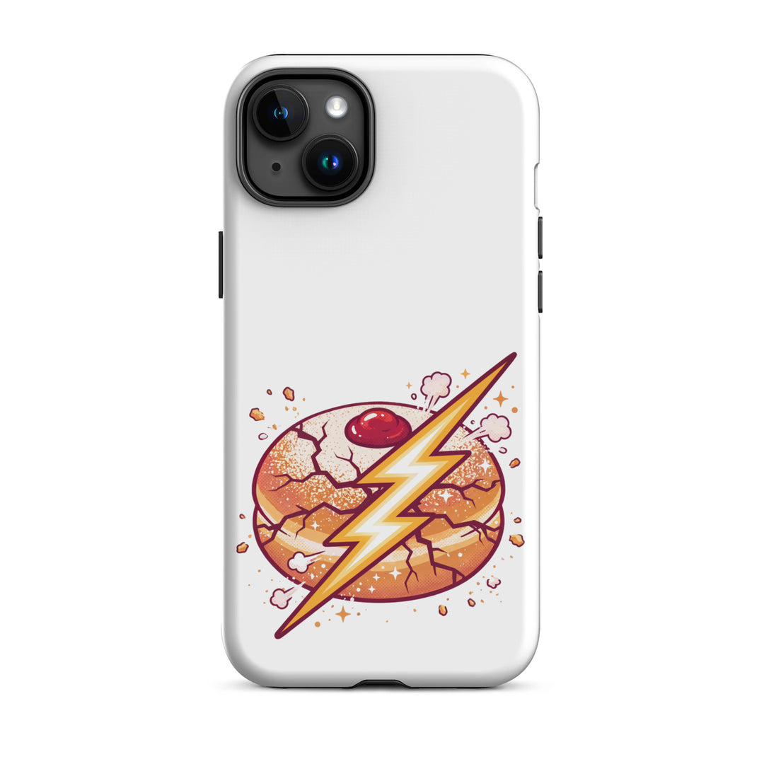 Sufganiyah Lightning Jewish pride tough phone case for iPhone 15 Plus, matte finish - front view
