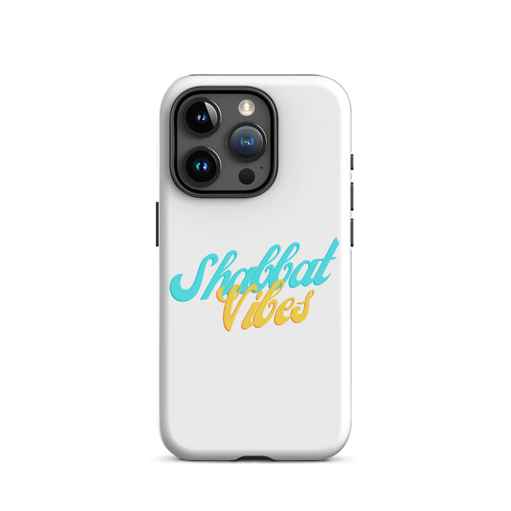 Shabbat Vibes Jewish pride tough phone case for iPhone 15 Pro, matte finish - front view