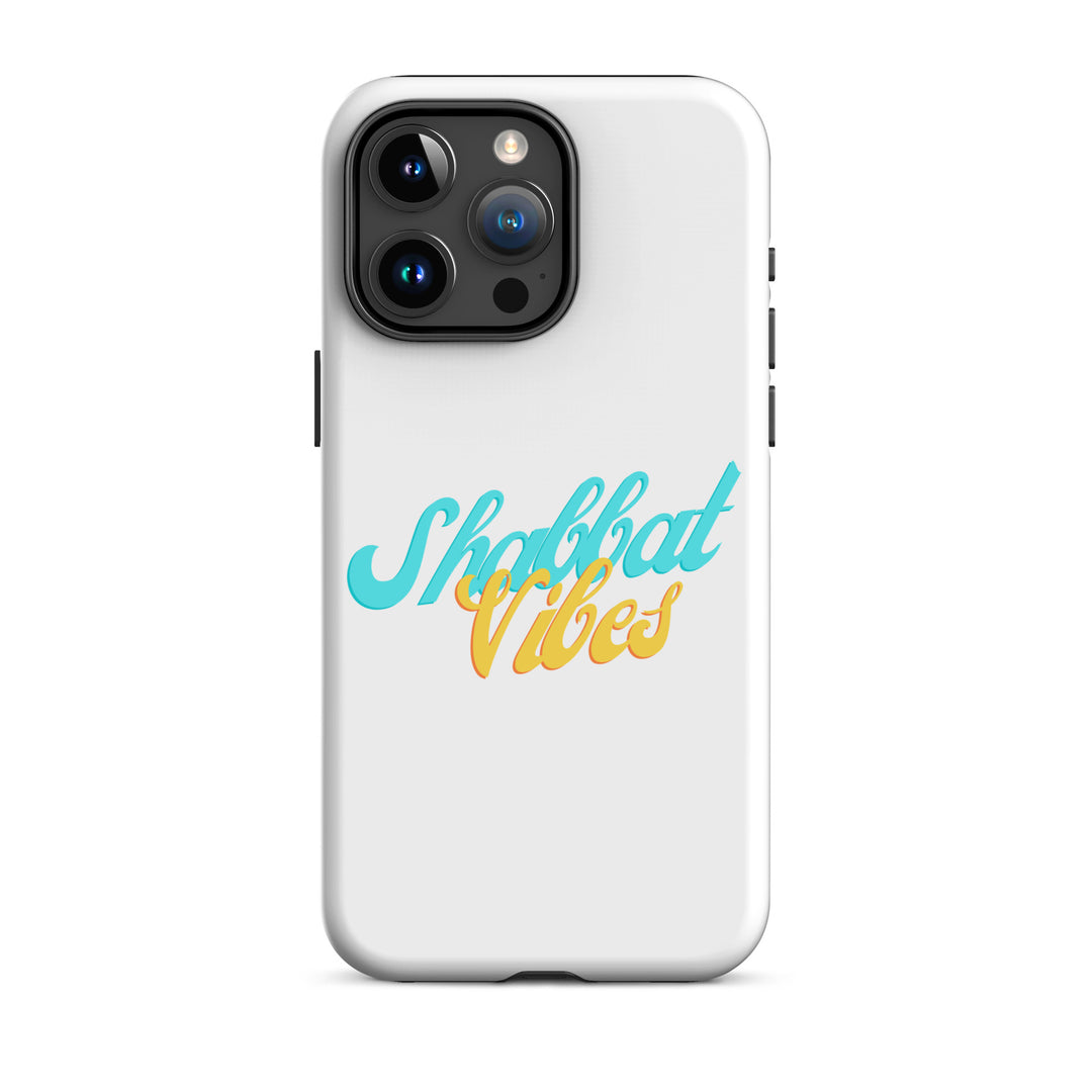 Shabbat Vibes Jewish pride tough phone case for iPhone 15 Pro Max, matte finish - front view