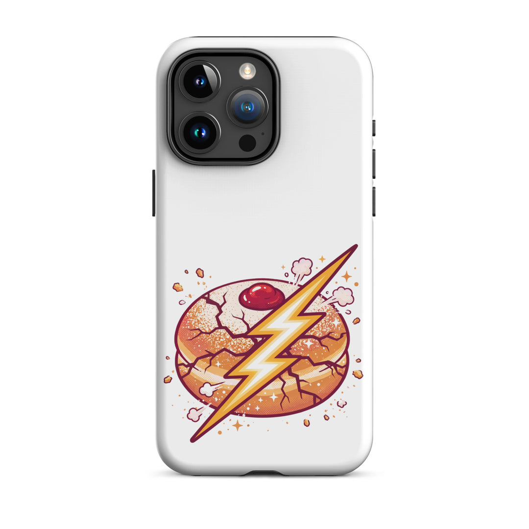 Sufganiyah Lightning Jewish pride tough phone case for iPhone 15 Pro Max, matte finish - front view