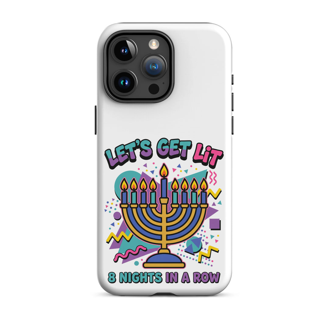 Lets Get Lit 90s Jewish pride tough phone case for iPhone 15 Pro Max, matte finish - front view