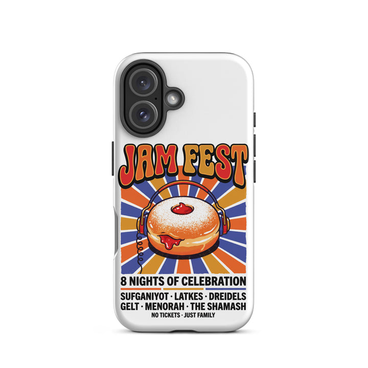 Jam Fest 8 Nights Jewish pride tough phone case for iPhone 16, matte finish - front view