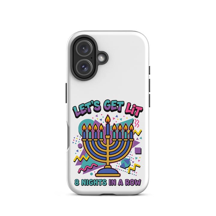 Lets Get Lit 90s Jewish pride tough phone case for iPhone 16, matte finish - front view