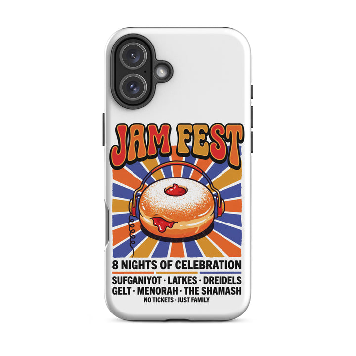 Jam Fest 8 Nights Jewish pride tough phone case for iPhone 16 Plus, matte finish - front view