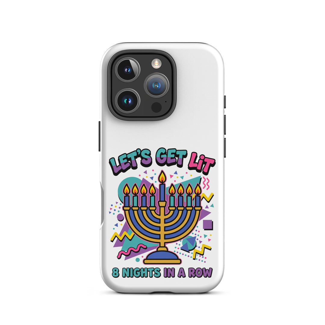 Lets Get Lit 90s Jewish pride tough phone case for iPhone 16 Pro, matte finish - front view