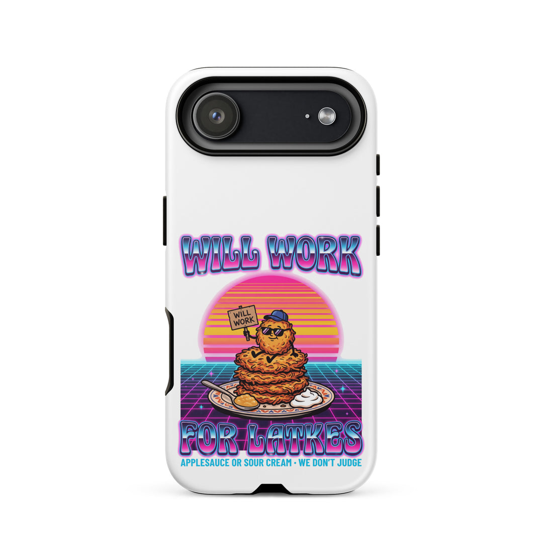 Will Work for Latkes 80s Jewish pride tough phone case for iPhone 17 Air, matte finish - front view