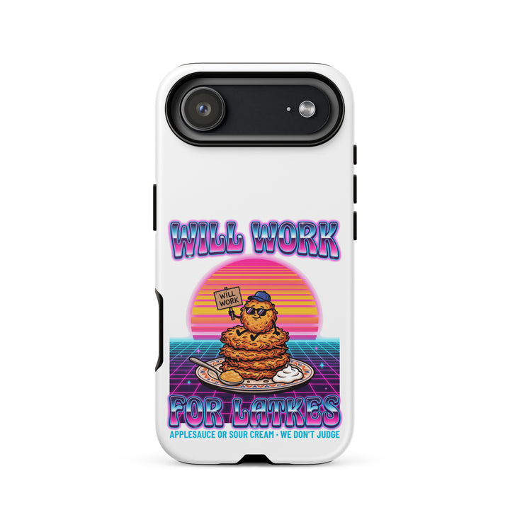 Will Work for Latkes 80s Jewish pride tough phone case for iPhone 17 Air, matte finish - front view