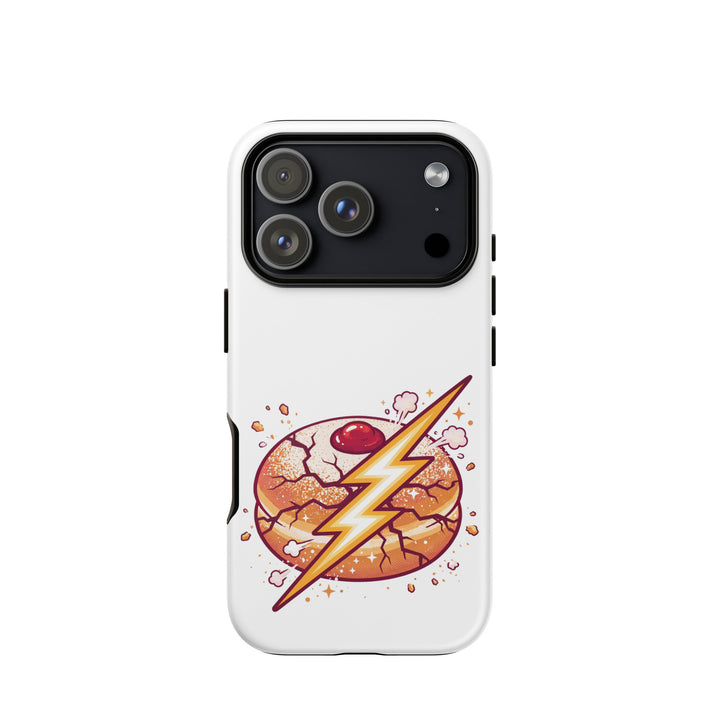 Sufganiyah Lightning Jewish pride tough phone case for iPhone 17 Pro, matte finish - front view