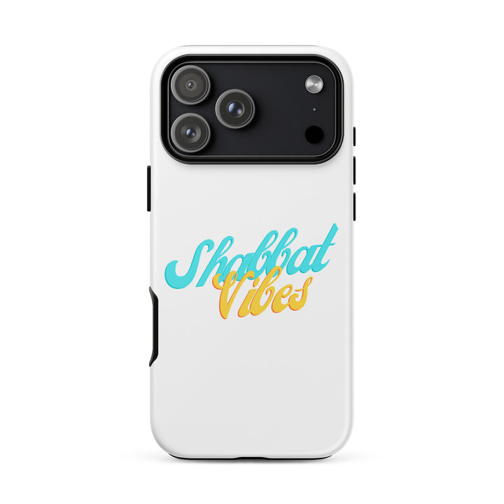 Shabbat Vibes Jewish pride tough phone case for iPhone 17 Pro Max, matte finish - front view
