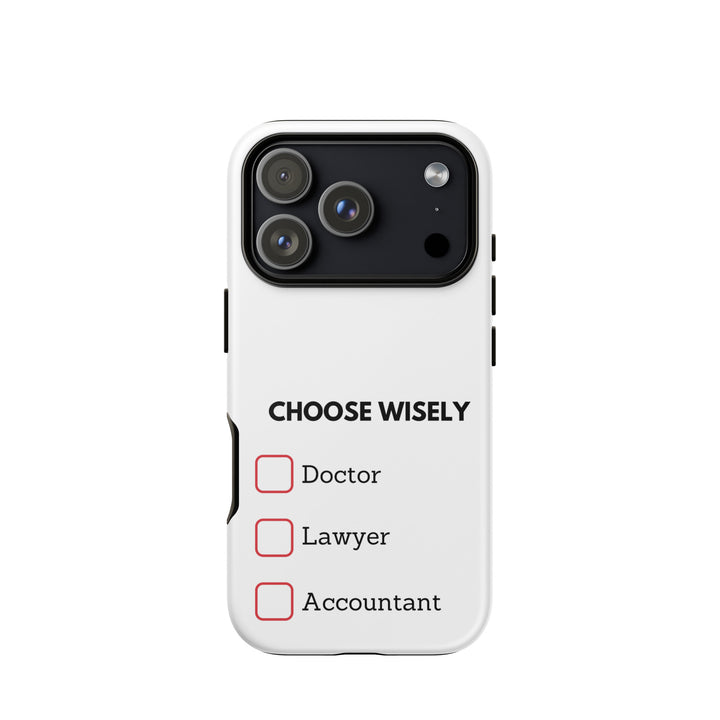 Choose Wisely Jewish pride tough phone case for iPhone 18 Pro, matte finish - front view