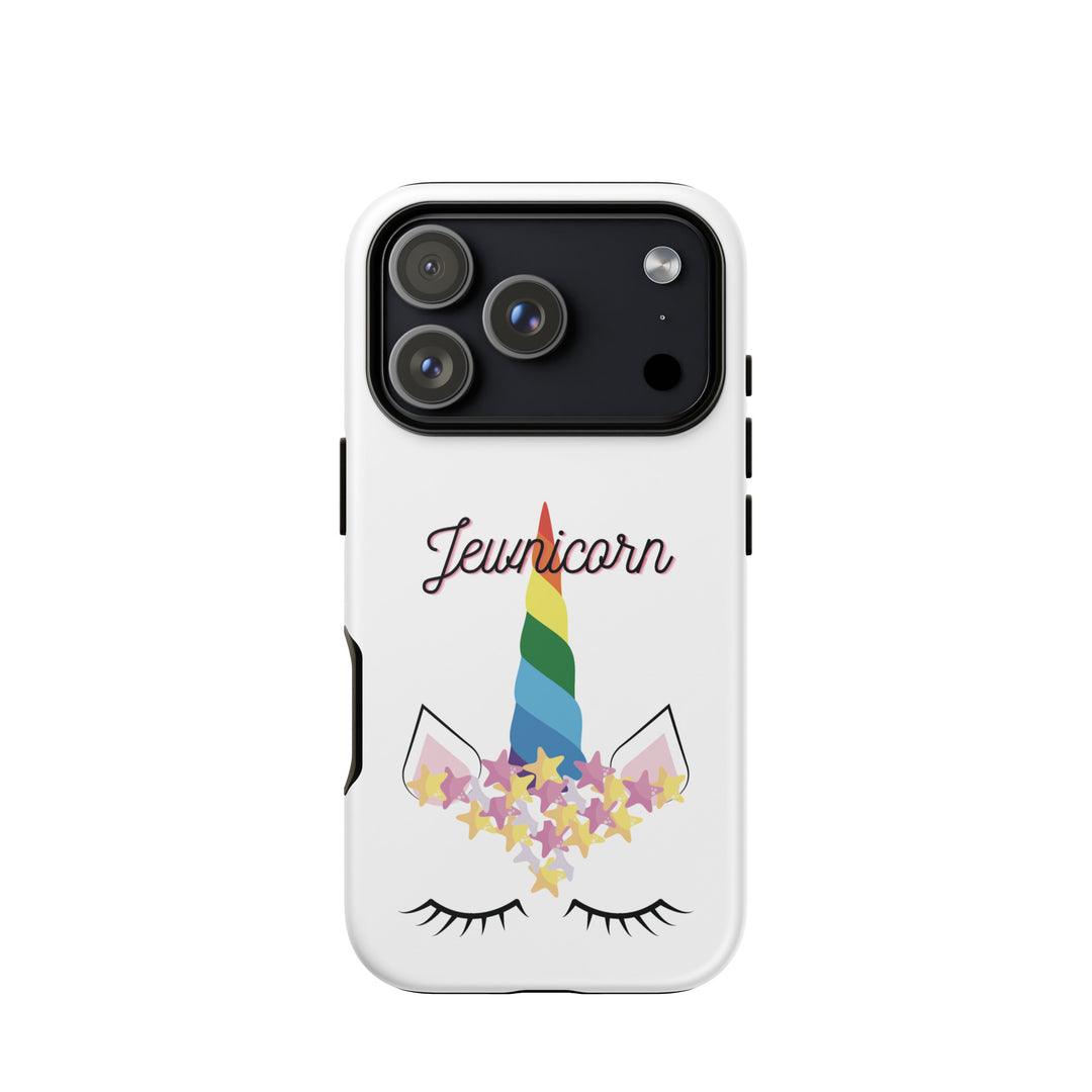 Jewnicorn Jewish pride tough phone case for iPhone 18 Pro, matte finish - front view